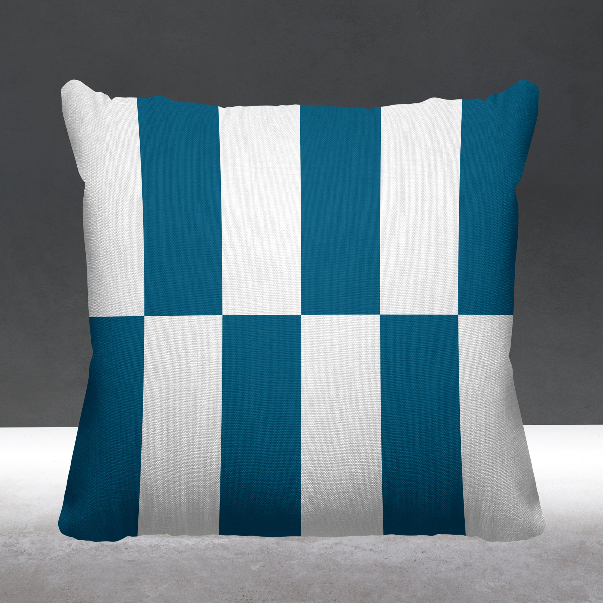 Luella Geometric Indoor/Outdoor Throw Pillow, Turquoise, 19" x 19", Square