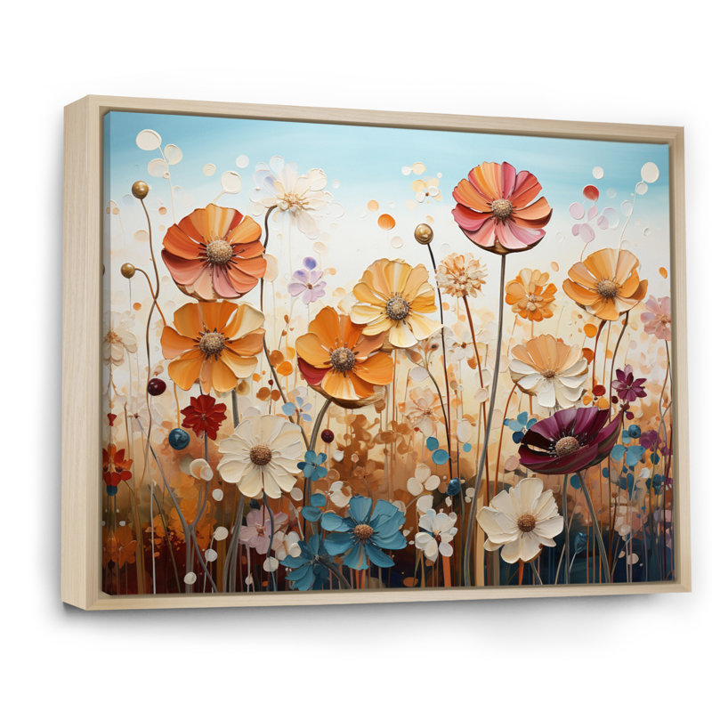 " Desert Euphoria Pointillism ", Natural Floater Framed, 30" H x 40" W x 1.5" D