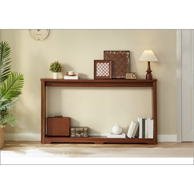 Une table de rangement à texture ondulée de 70,1 po pour les entrées, une table console étroite en bois, peut être placée derrière le canapé, convenant aux entrées, aux couloirs et à la porte d'entrée