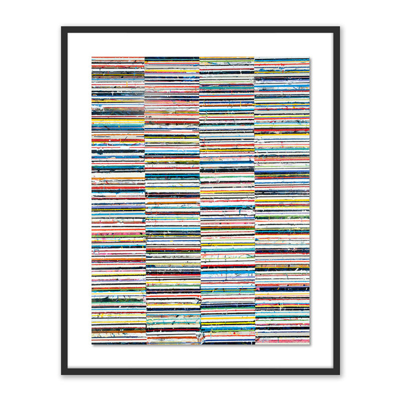 Dash #9 Painting by Brad Ellis, 40" H x 33" W x 2.5" D, Black