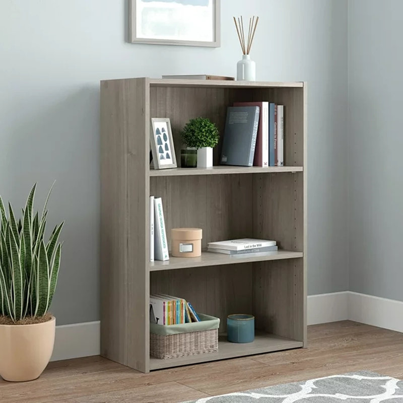Arisztid Standard Bookcase, Silver Sycamore, (3 Shelves) 35.28" H x 24.5" W x 11.5" D