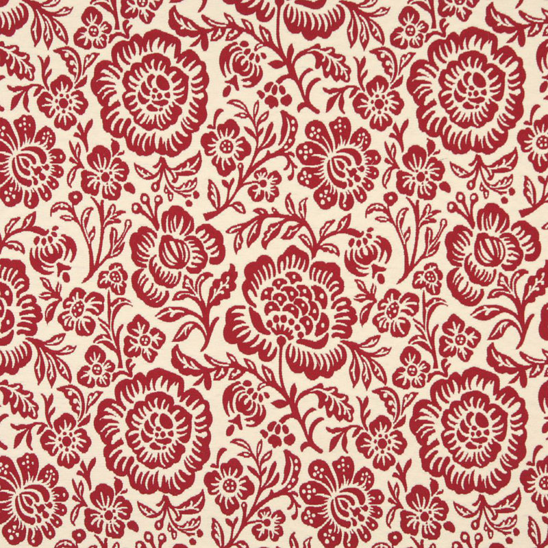 Tissu matelassé floral, Rouge