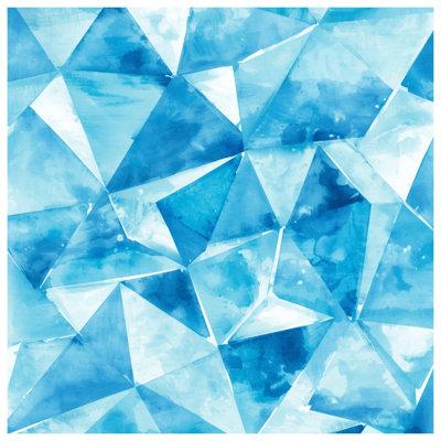 Blue Geometric Triangles Double Sided Throw Pillows