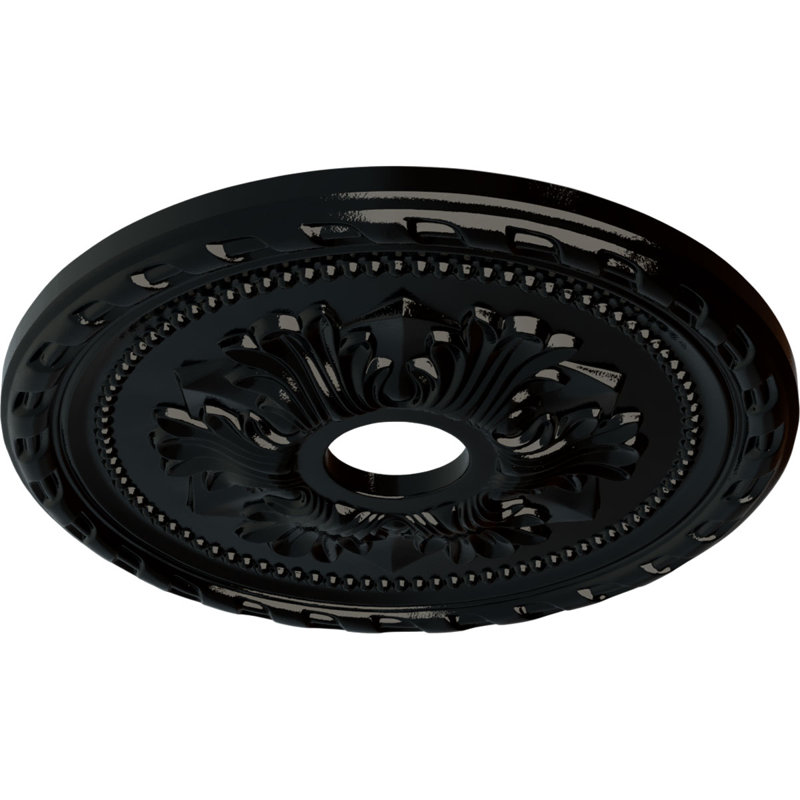 20 médaillons de plafond Palmetto de 20 7/8 po x 3 5/8 po x P 1 5/8 po (convient aux auvents de 5 po ou moins), Perle noire