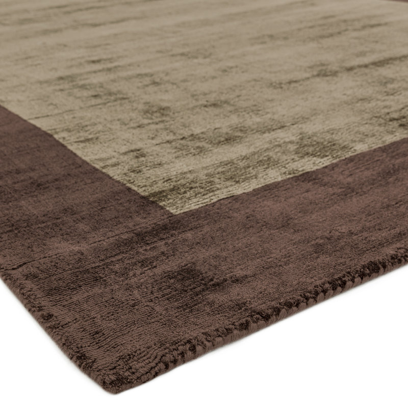 Desrosiers Shinny Bordered Choco/Mocha Area Rug, Rectangle 200 x 290cm