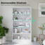 Bibliothèque robuste en MDF blanc à 5 tablettes pour le rangement moderne