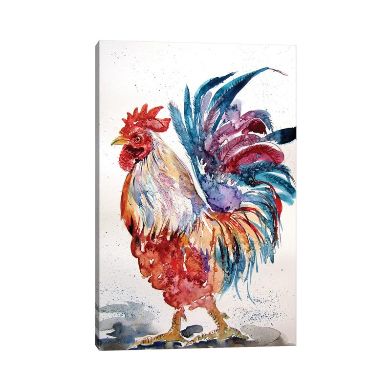 Rooster In The Yard II 1 Piece Wrapped Canvas Wall Art, 20.32 cm H x 30.48 cm W