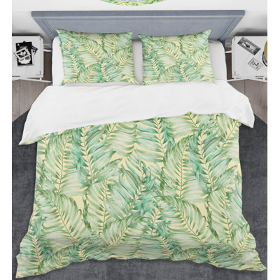 Ensemble de housse de couette de feuillage tropical rétro