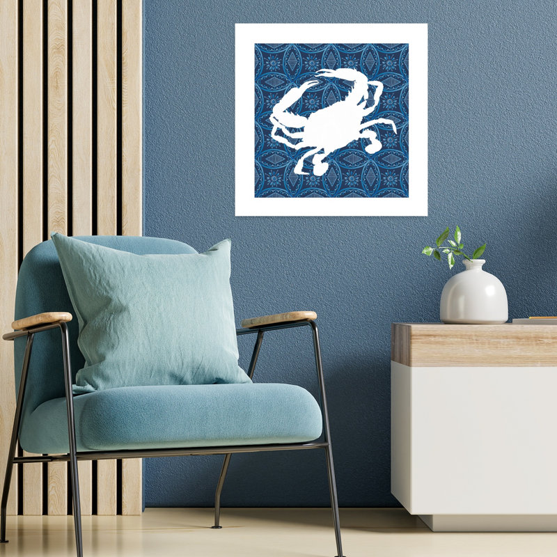 Crabe marin à motif abstrait abstrait, 18" H x 18" W