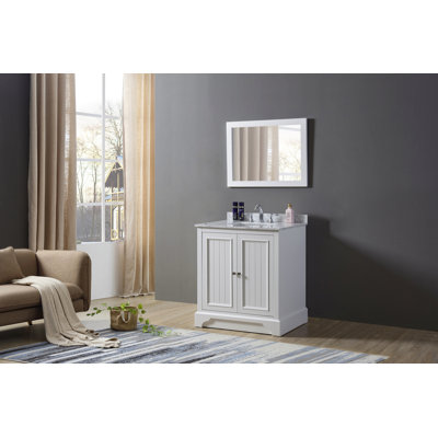 Emblyn 32'' Single Bathroom Vanity with Marble Top