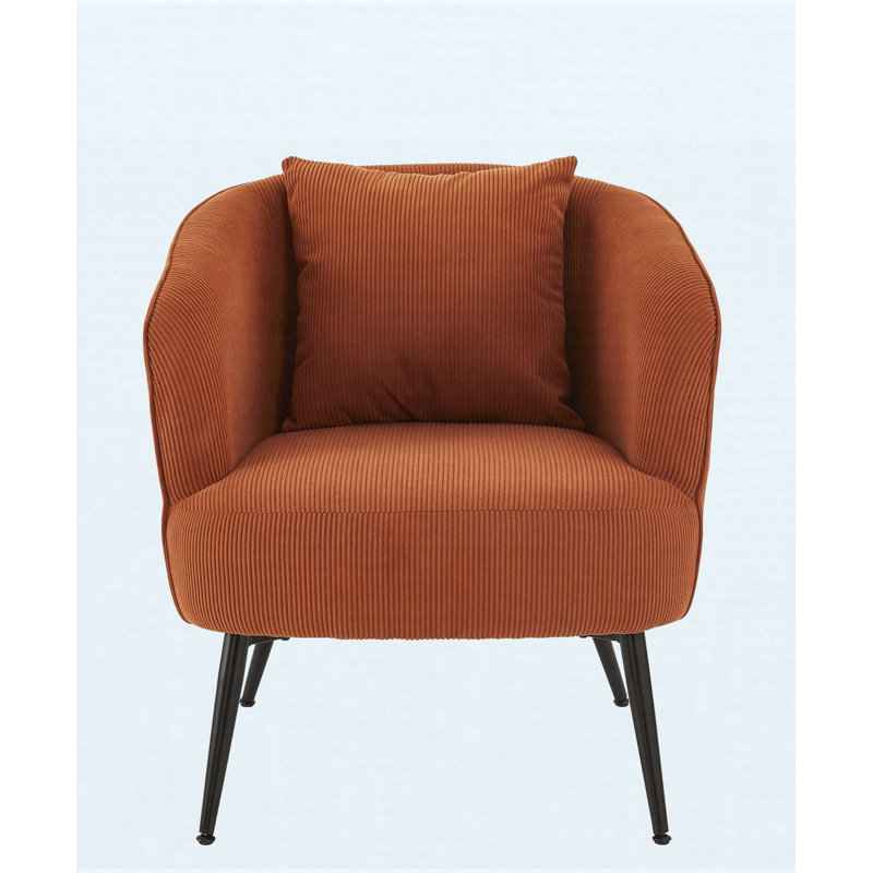Fauteuil d'appoint en velours avec coussin, Brun