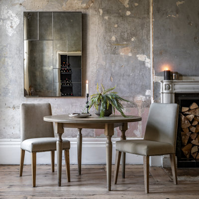 Colella Mahogany Round Wood Top Dining Table with Wood Base
