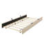 Grand lit plateforme tapissier en velours avec gigogne simple TG, beige