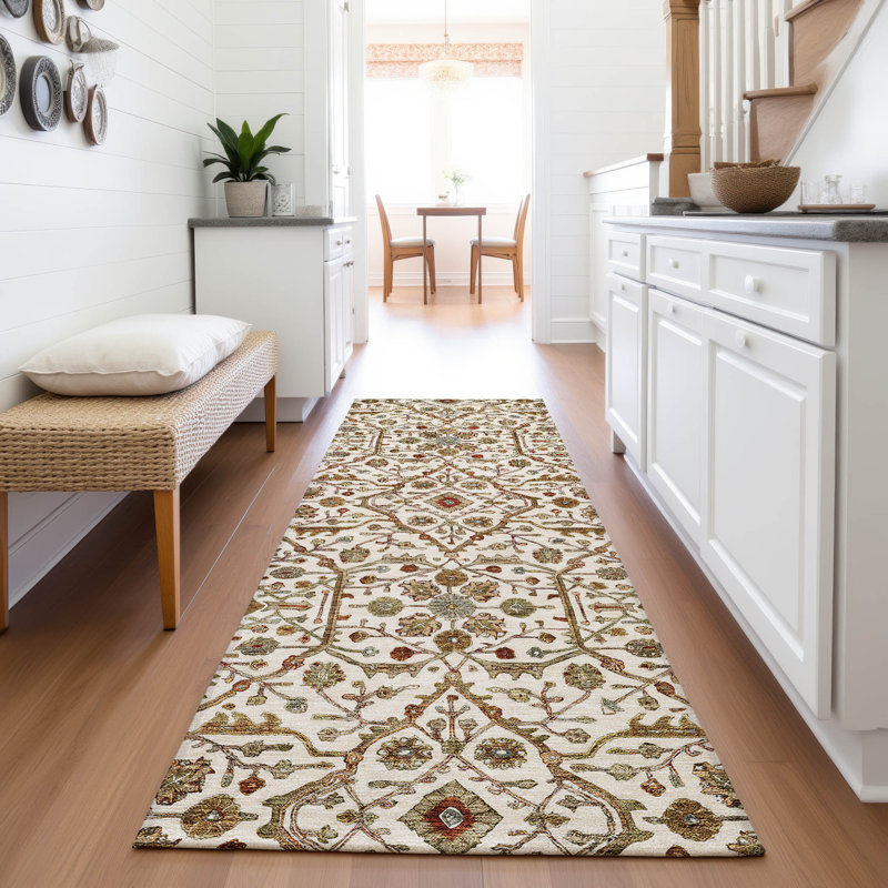 Premium Machine Washable Ducote AMF1130 Global Rug, Runner 2'3" x 7'6"