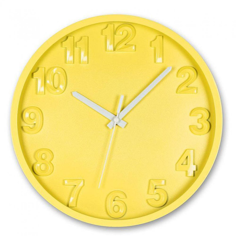 Horloge murale 12 po Fillingham, Jaune/blanc