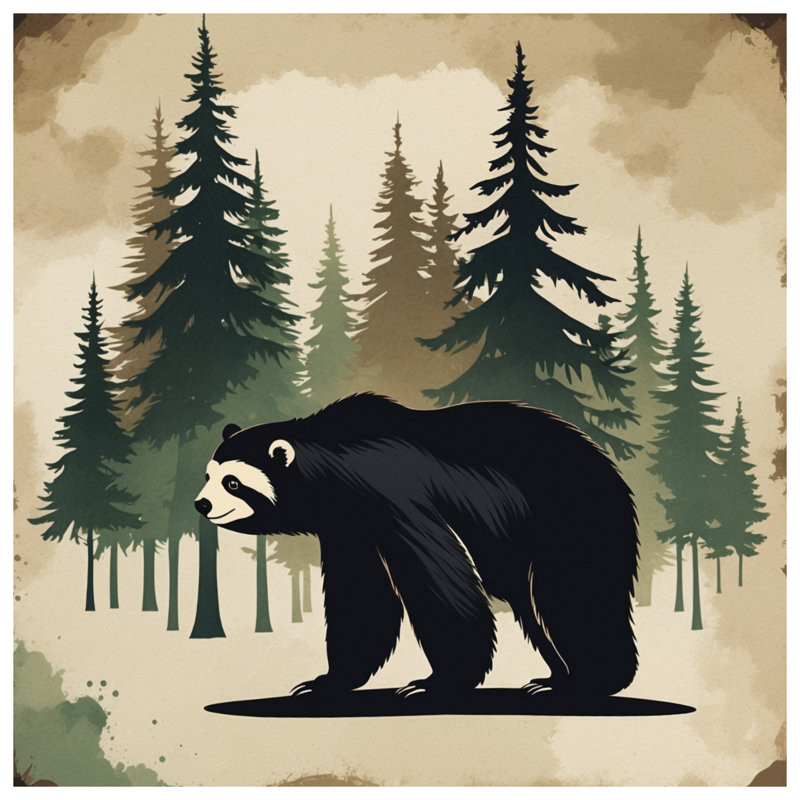 Black Bear In Forest Comforter, King