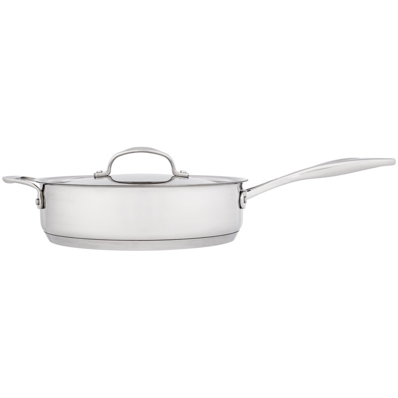 Stellar 7000, 28cm Stainless Steel Non-Stick Sauté Pan with Stainless Steel Lid, 3.5L, 24 cm