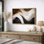 Abstrait brun beige, motif de vagues fluides, images de salon moderne, impression sur toile encadrée-126093116-126093117