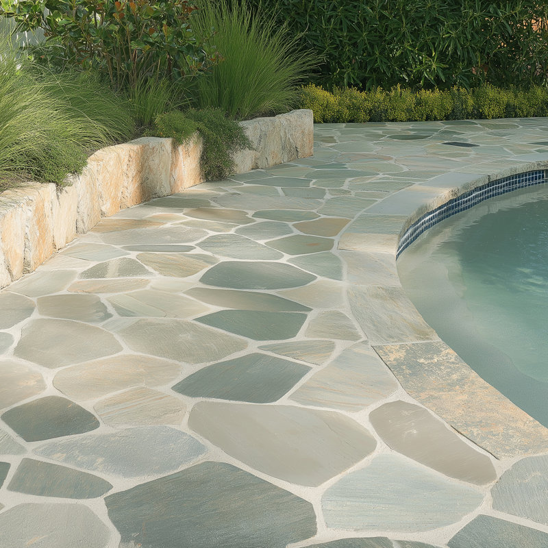 Sydney Glow 18 in. x 26 in. x 1.25 in. Quartzite Mesh-Backed Flagstone Paver (203.5 sq. ft./unit, 74 Pieces)