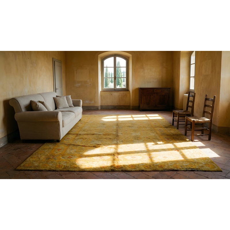 Tapis espagnol antique à motif géométrique noué