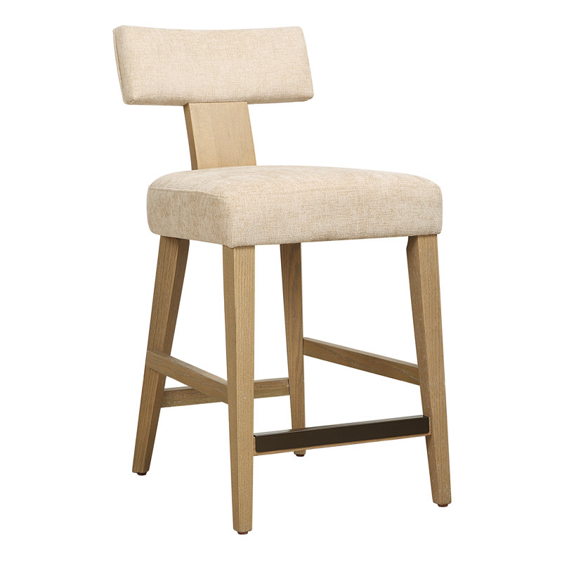 Tabouret de comptoir Vencel, Crème, crème