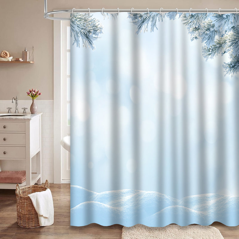 Rideau de douche Christmas Snow Tree, L 72 po x l 72 po