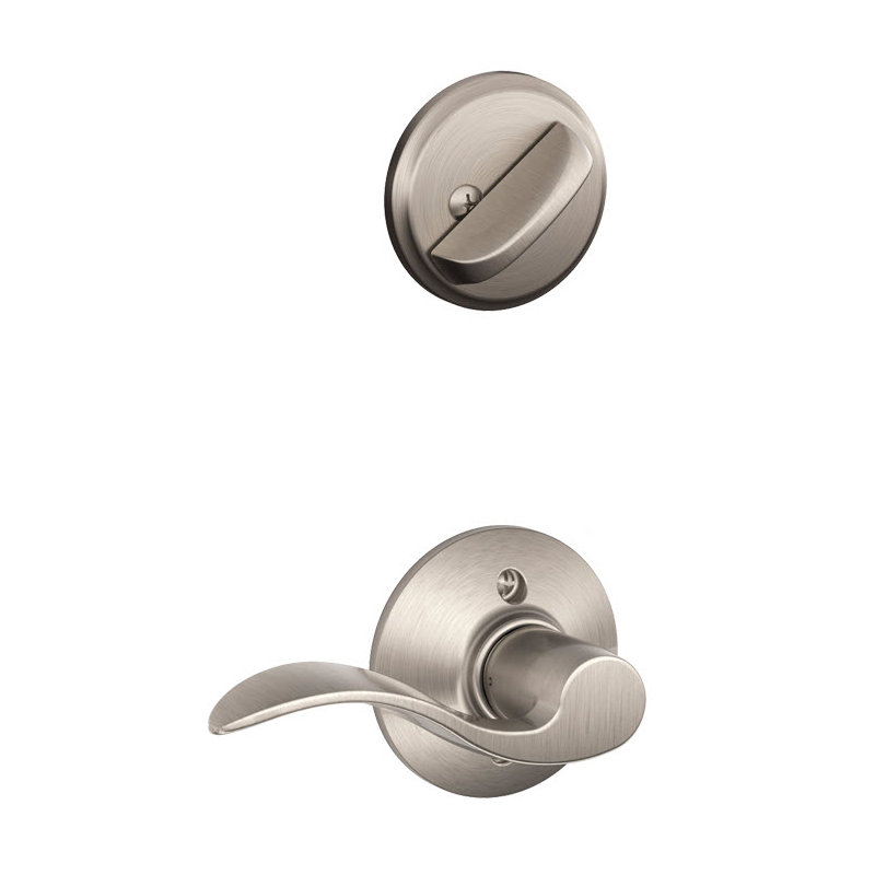 Accent Single Cylinder Interior Lever Set, Satin Nickel, Yes, Left