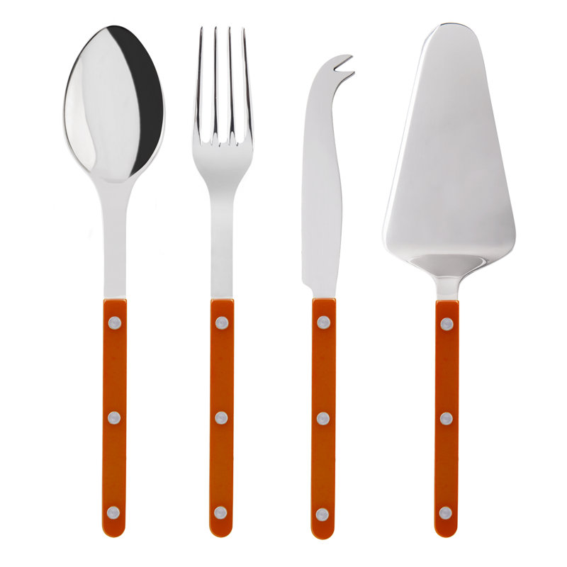 Bistrot Solid 4 - Piece Hostess Set, Orange