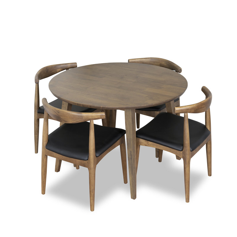 Ensemble repas 4 personnes Trapani, Noyer, Noir