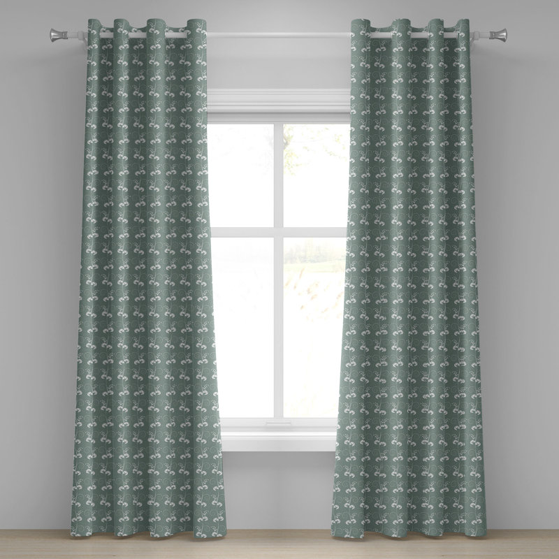 Rideau à œillets 2 panneaux Red Barrel Studio®, 50 po x 96 po, vert sauge pâle / blanc, L 50 po x L 108 po