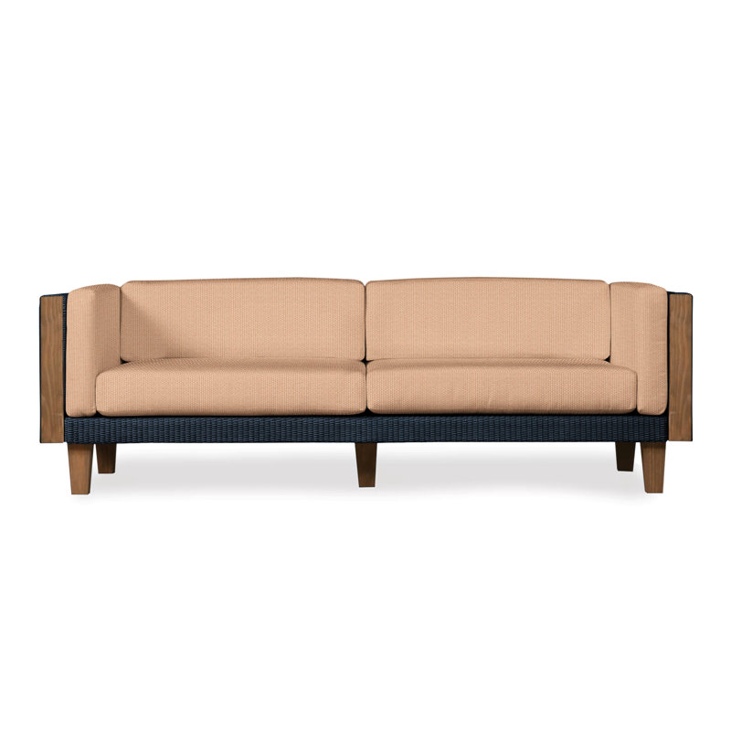 Catalina Outdoor 3 - Seat Patio Sofa, Ebony, Friendly Flax