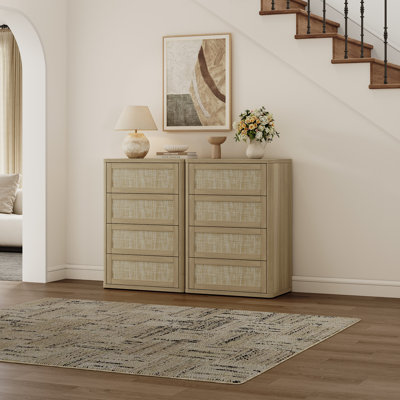 Commode 4 tiroirs Consiglia Boho-Rattan