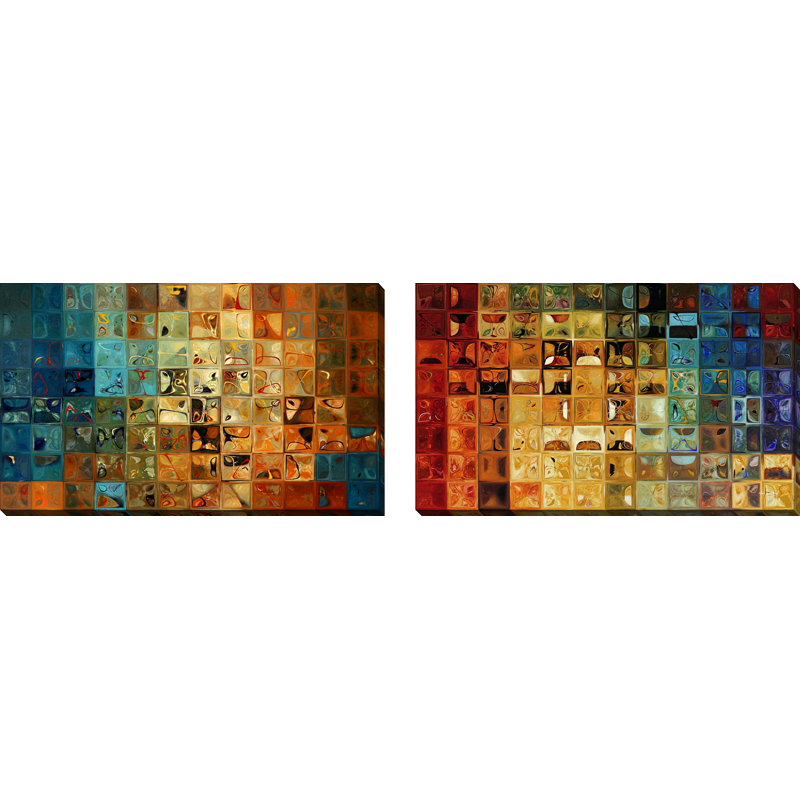 Modern Tile Art # 11, 2009 - impression d'art graphique, H 36 po x l 120 po x P 1,5 po