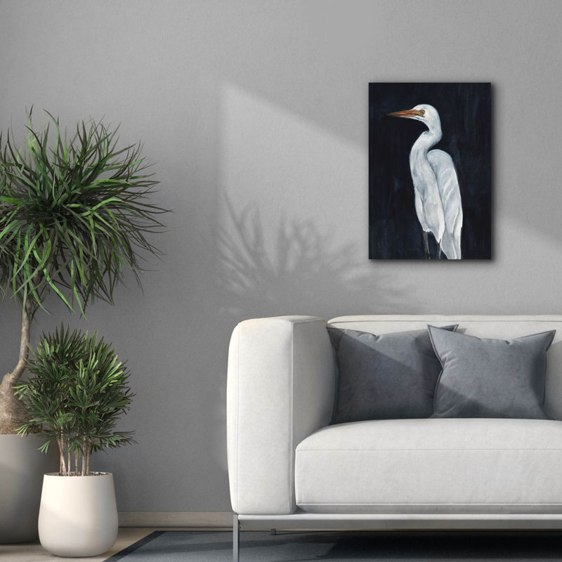  «Calm Great Egret 1» par Annie Warren, art mural sur toile, 18 po x 26 po, H 26 po x l 18 po