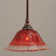 Stem Hung Mini Pendant With 10" Raspberry Crystal Glass