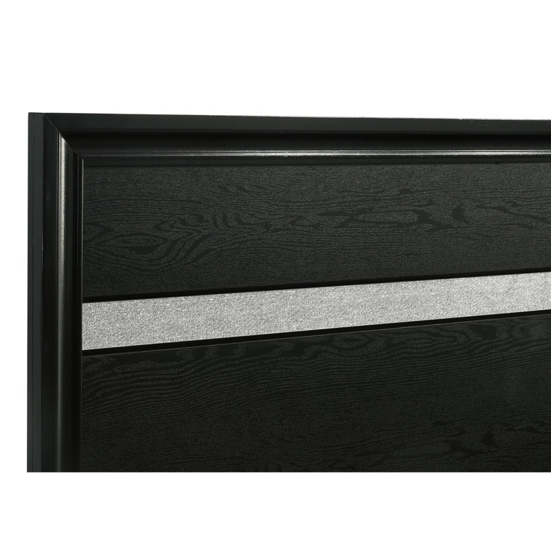 Lit avec rangement Mid-Century, California King, Black