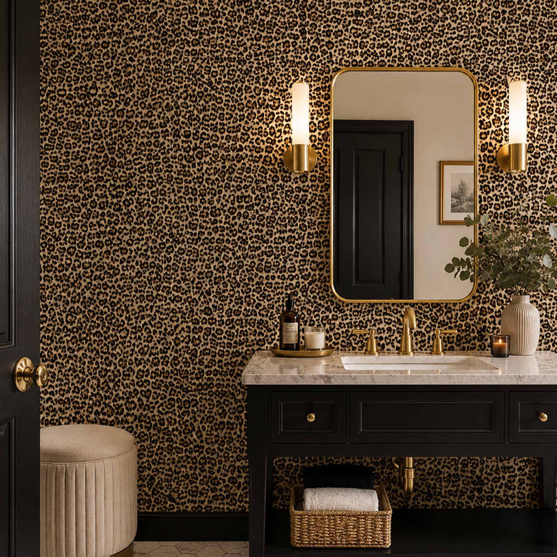 Leopard Print Peel and Stick Removable Wallpaper