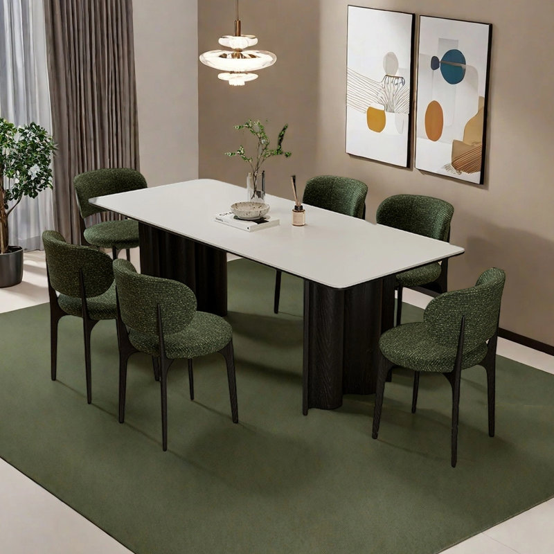Modern minimalist dining table, 29.53"H x 78.74"L x 35.43"W