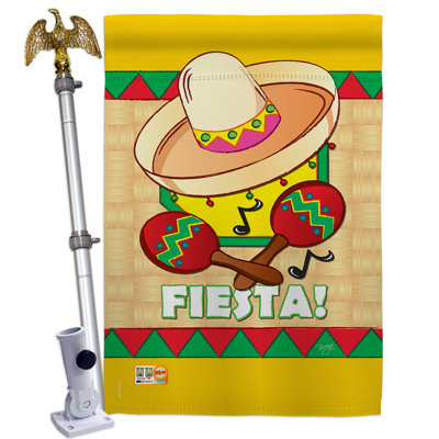 Ensemble de drapeau à 2 faces H 40 po x l 28 po Fiesta
