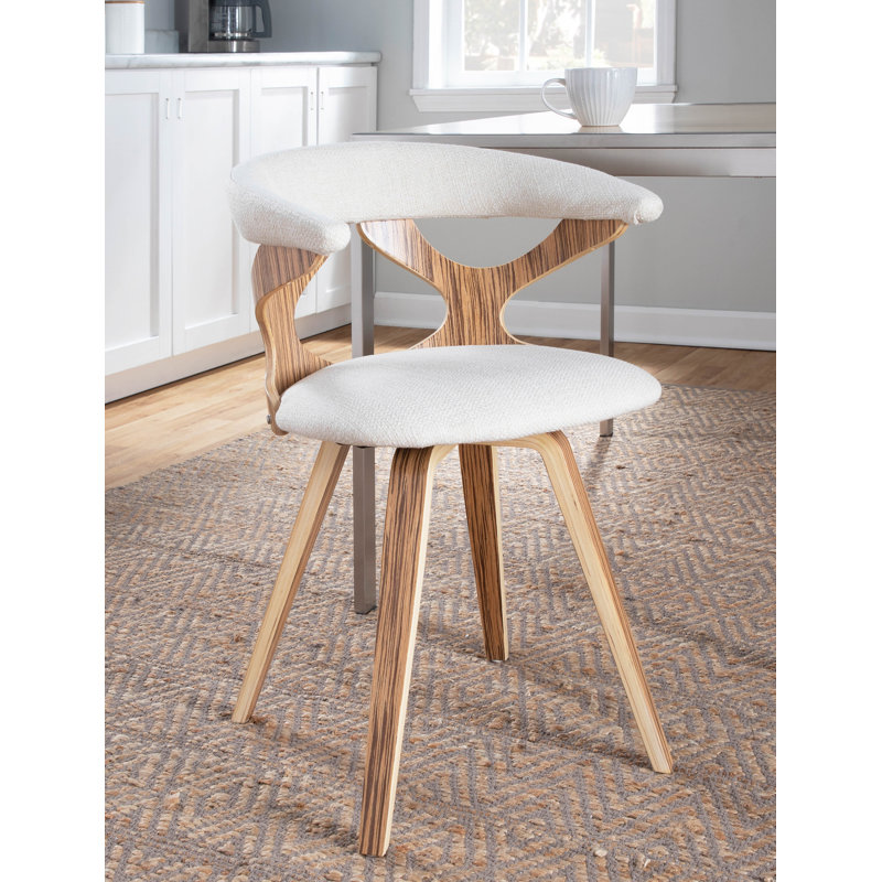 Laquietta Wingback Side Chair, Cream Polyester, White Washed