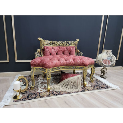 Dedda 40" Velvet Armless Settee