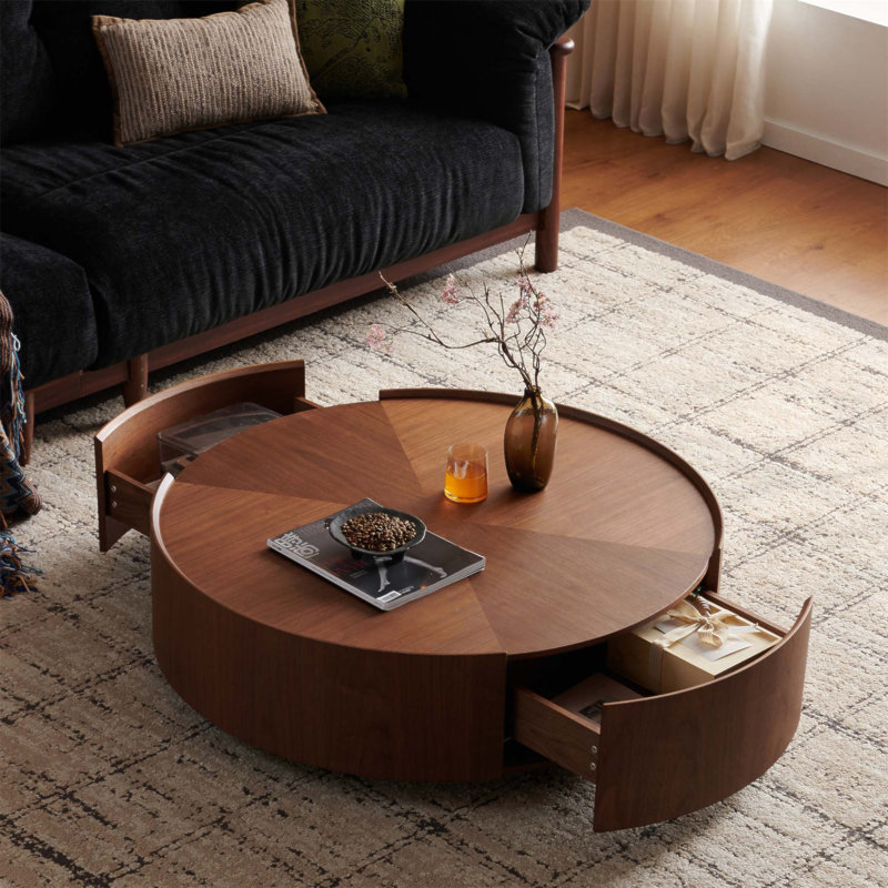 Table basse circulaire fabriquée à la main avec des motifs de mosaïque, idéale pour les salons, les chambres et les bureaux