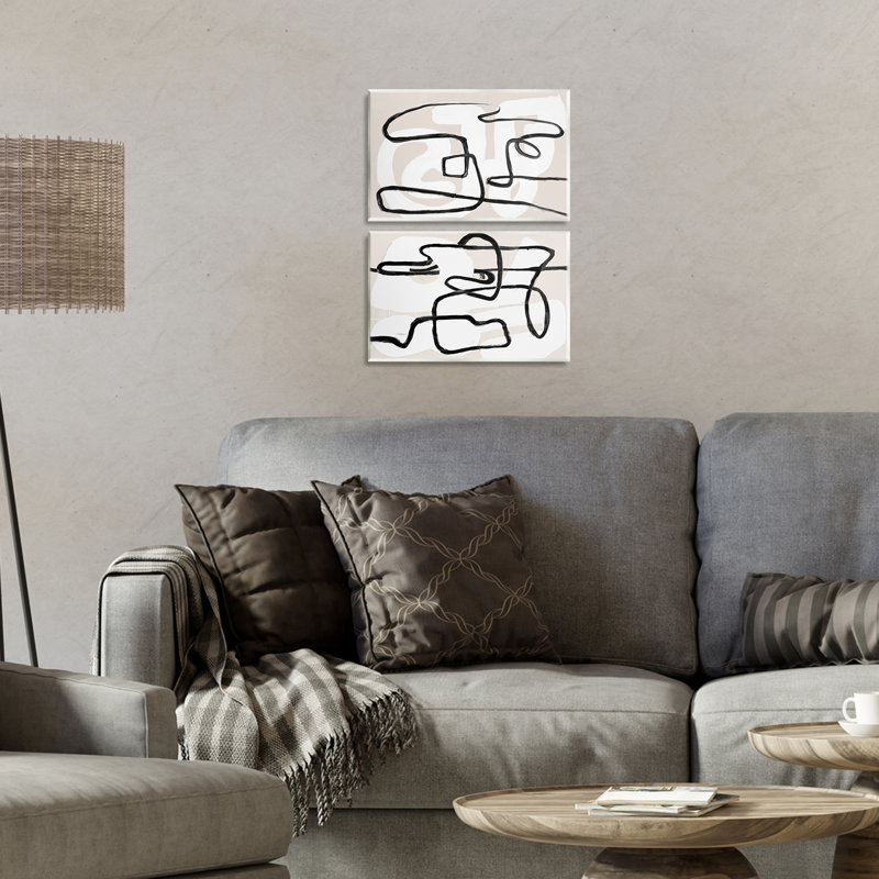 Ensemble de 2 plaques murales neutres, par Lanie Loreth, H 13 po x l 19 po