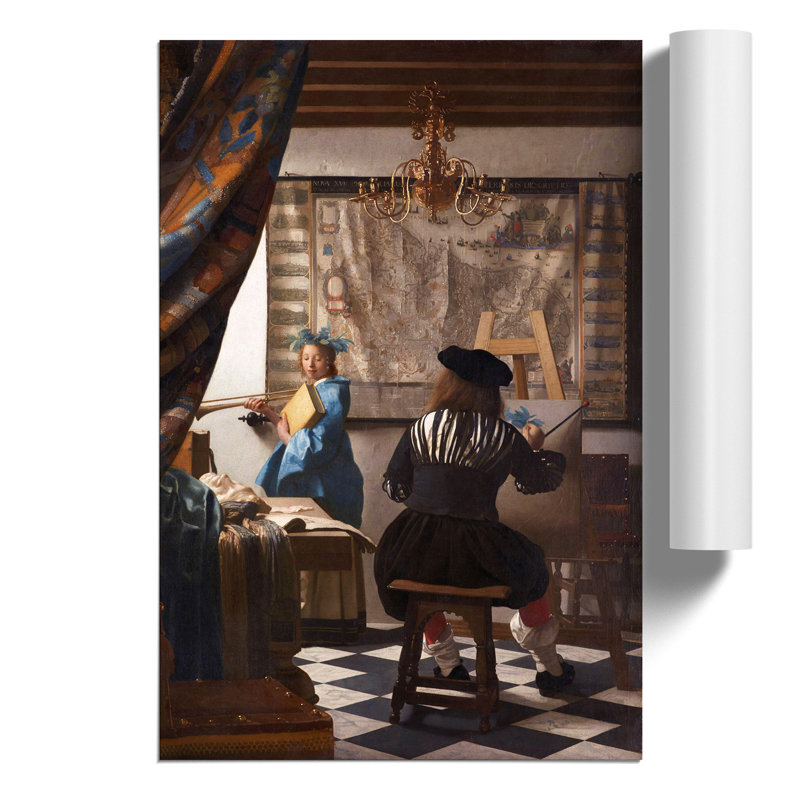 The Art Of Painting by Johannes Vermeer - No Frame Painting, 59cm H x 42cm W x 0.1cm D