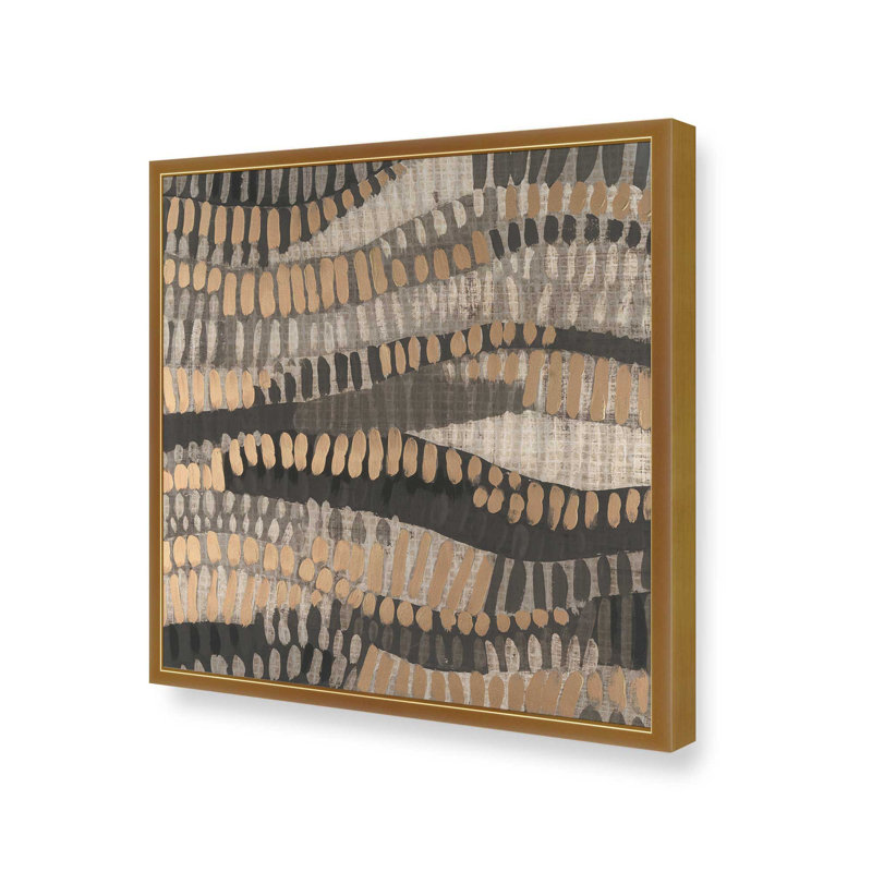 «Metallic Onulation I» par June Erica Vess, reproduction d'art, H 20 po x l 20 po, Doré
