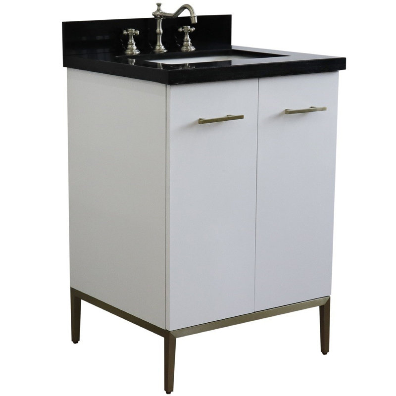 25'' Single Bathroom Vanity with Top, Black