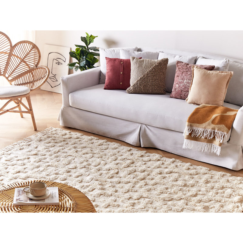 Virgile Geometric Cotton Hand Woven Area Rug, Rectangle 140 x 200cm