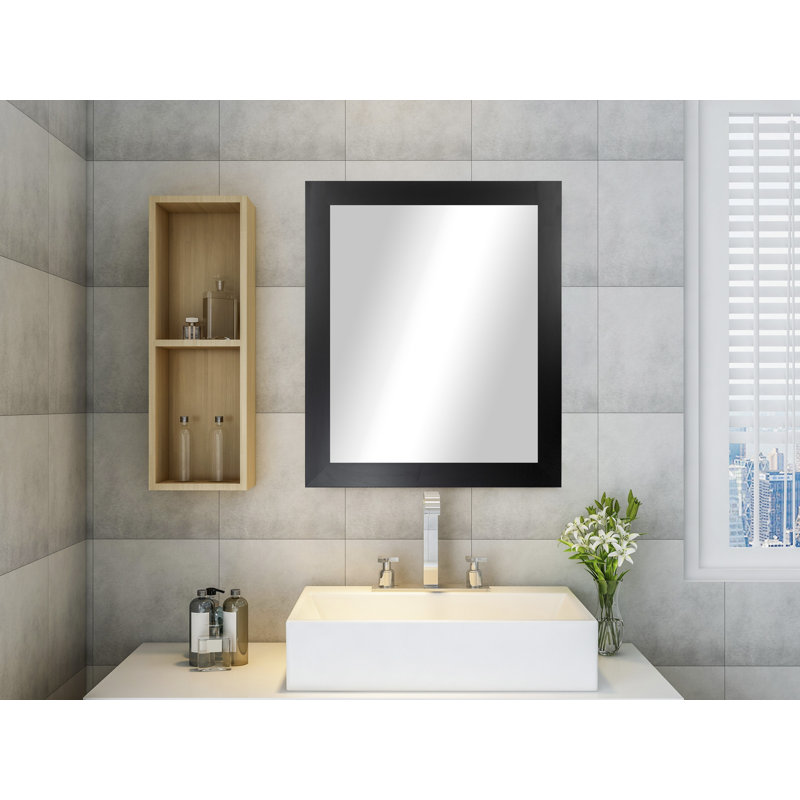Miroir d'appoint mural Alacazar, Noir, 25,5 po x 21,5 po