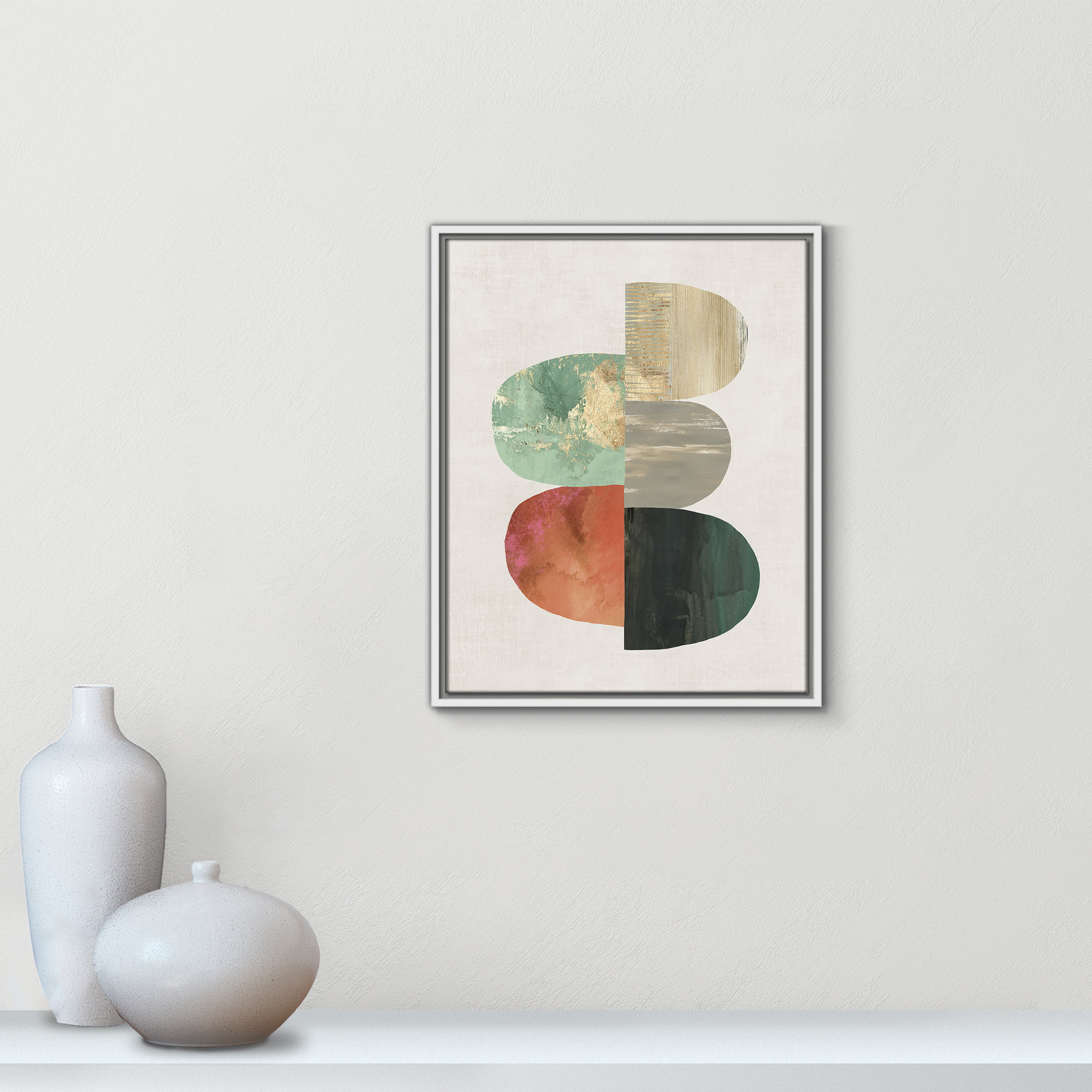 Evolving Energy I - Painting Print, 21.5" H x 17.5" W, White, Picture Framed Canvas