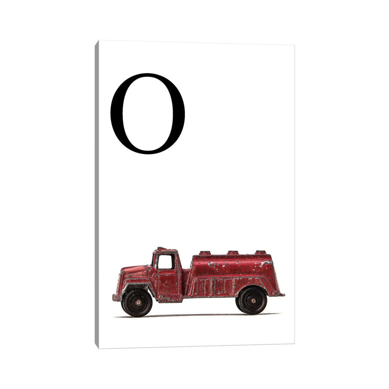 O Water Truck White Letter - Print on Canvas, Wrapped Canvas, 20.32 cm H x 30.48 cm W